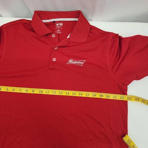 Adidas Golf Size Large Red Polo Short Sleeve Budweiser Q2 - Picture 4 of 7